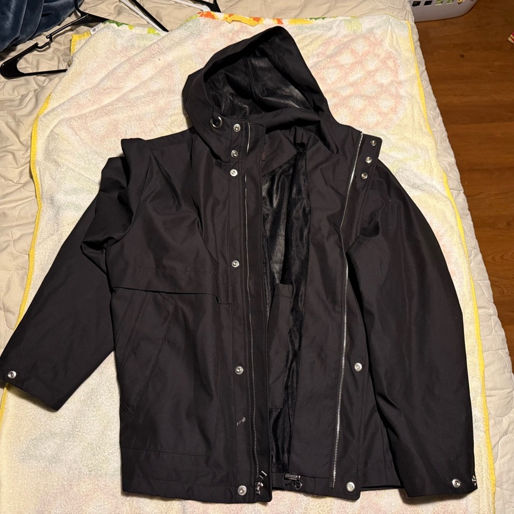 Michael Kors Black Hooded Raincoat